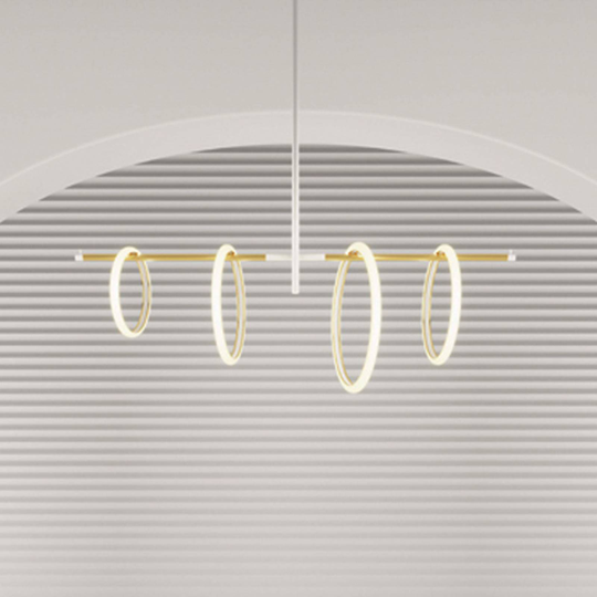 LED-riippuvalaisin Ulaop, 4 rengasta, valkoinen