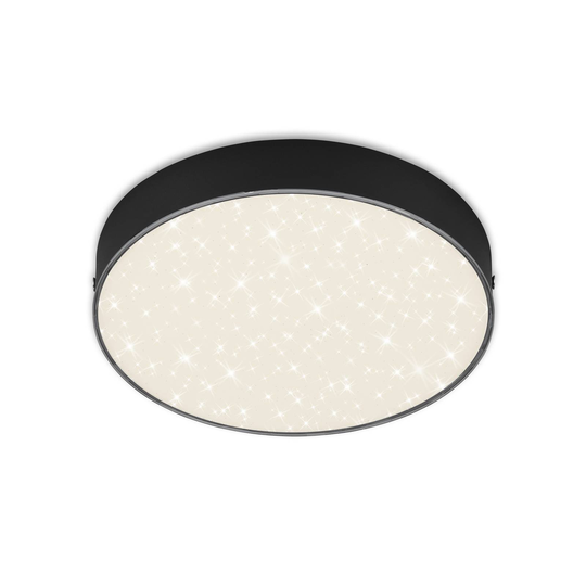 LED-kattovalaisin Flame Star, Ø 21,2 cm, musta