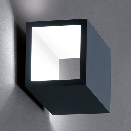 ICONE Cubò-LED-seinävalaisin 10W titaani/valkoinen