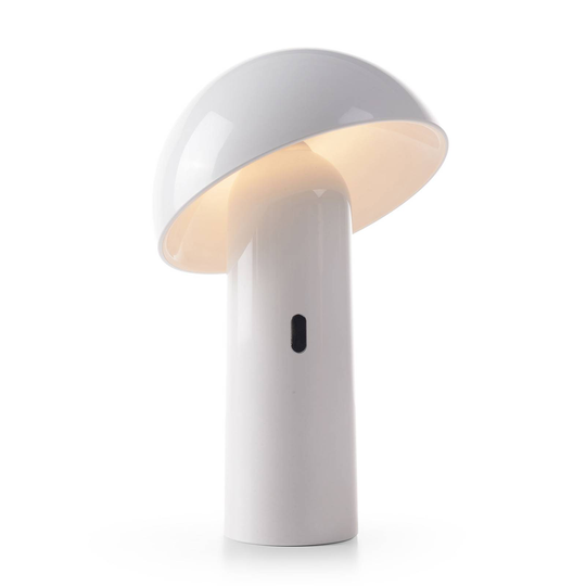 Newgarden Enoki -LED-pöytälamppu, akku, valkoinen