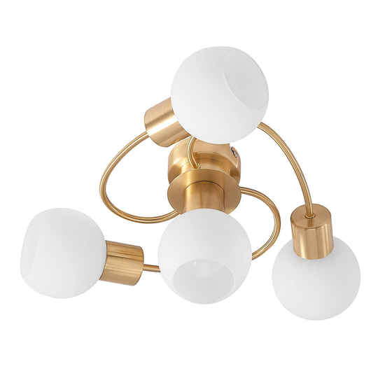 Lindby-LED-kattovalaisin Ciala, 4-lamp. messinki