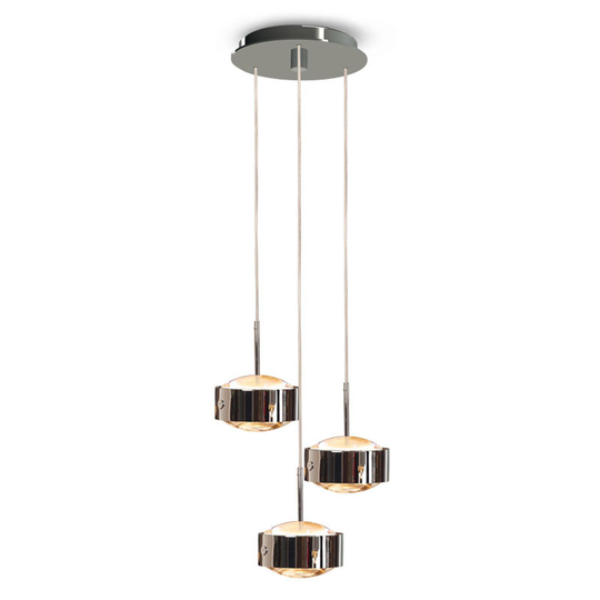 LED-riippuvalo Puk Meg Maxx Drop Trio, kromi