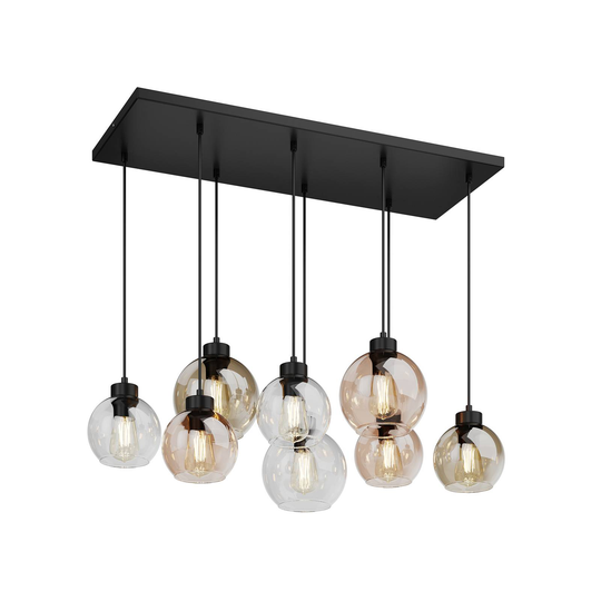 Riippuvalaisin Cubus, 8-lamp. kirkas/hunaja/ruskea