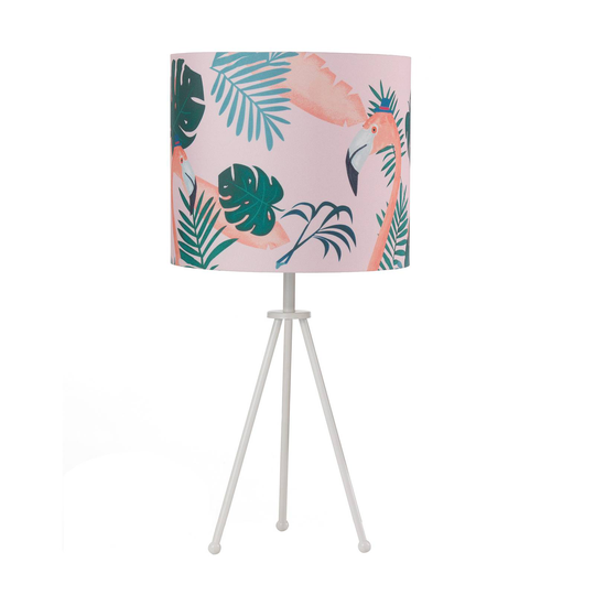 Pöytävalaisin Flamingo kangasvarjostimella, 57 cm
