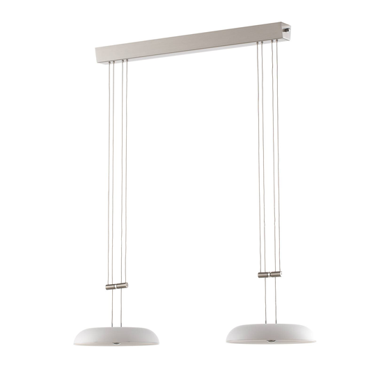 BANKAMP Vanity -riippuvalo, 2-lamp., mattanikkeli