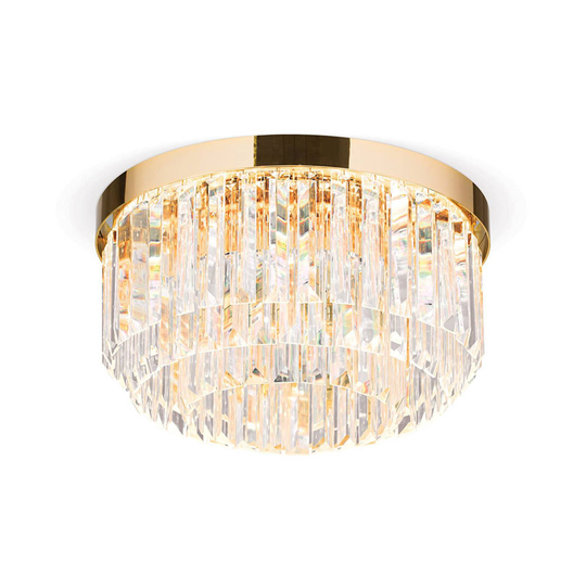 LED-kattovalaisin Prism, kulta, Ø 35 cm