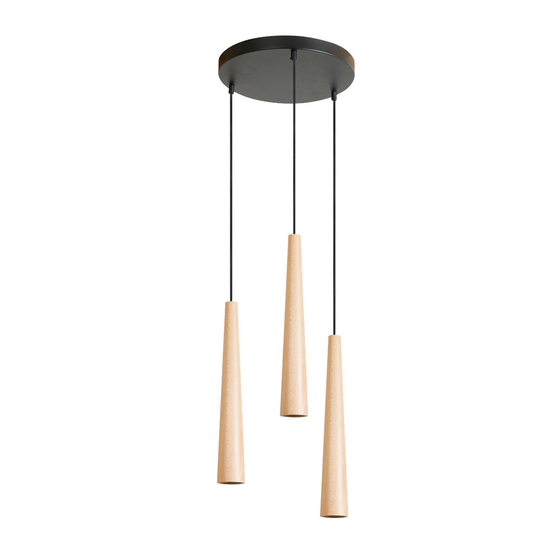 Envolight Wooden Round Cones-valo 3 lamppua pyöreä