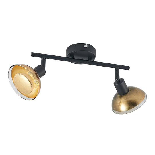 Lindby Erin -LED-kattokohdevalo musta/kulta 2x