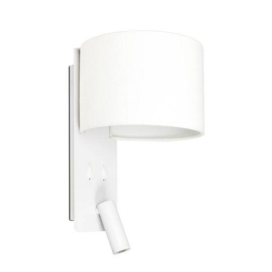 Seinävalaisin Fold LED-lukuvalolla, valkoinen