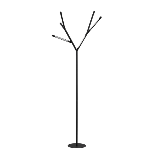 Lucande Cuerno -LED-lattiavalaisin musta-valkoinen