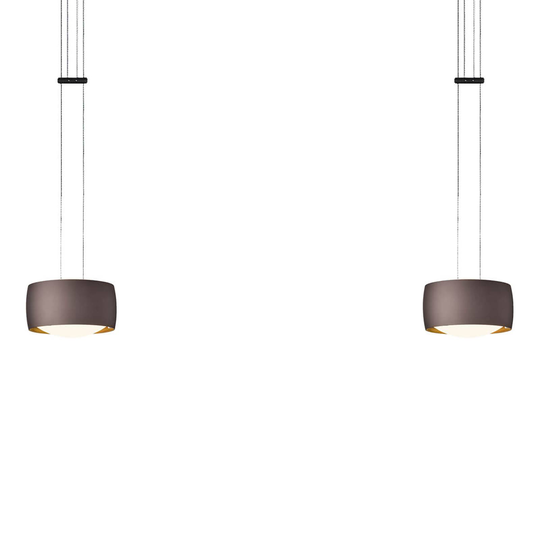 OLIGO Grace LED-riippuvalaisin 2-lamppuinen ruskea