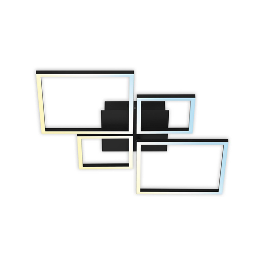 LED-kattovalaisin Frame, CCT, 4-lamppuinen, musta