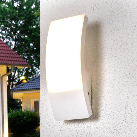 Valkoinen kupera Siara-LED-ulkoseinävalaisin