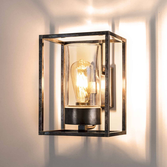 Ulkoseinälamppu Cubic³ 3363 antiikkinikkeli/kirkas