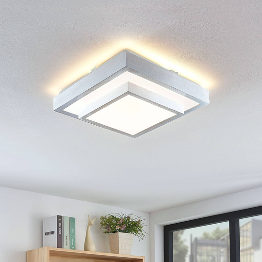 Lindby Mirco LED -kattovalaisin kulmikas, 32 cm