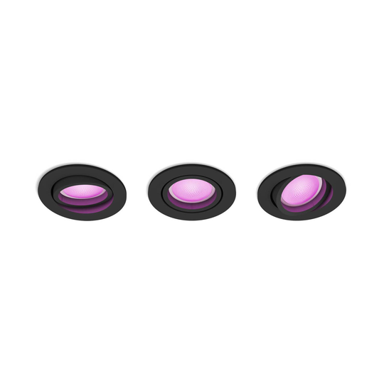 Philips Hue Centura-uppokohdevalo pyöreä 3x, musta