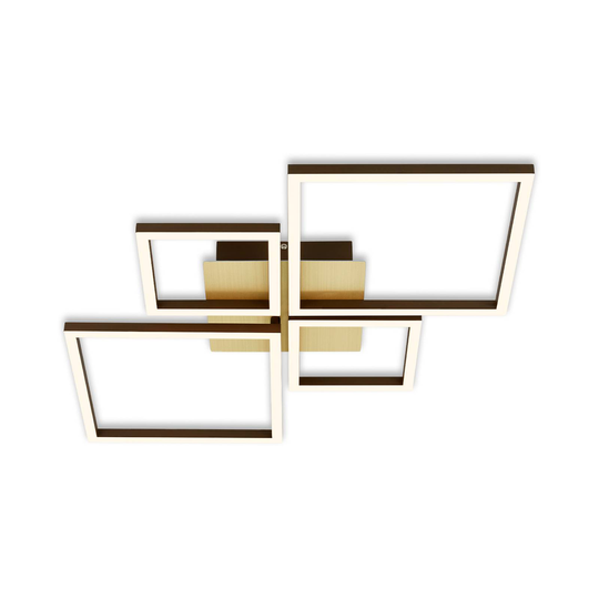 Frame-LED-kattovalo kulta, himmennys, 4-lamppuinen