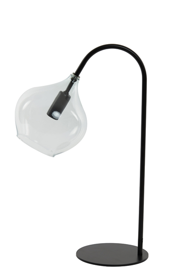 Table lamp E14 28x17x50,5 cm RAKEL matt black+clear (Musta)
