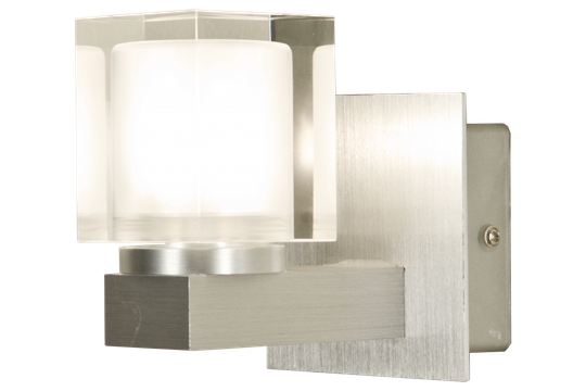 ACATE wall lamp bathroom, aluminum / clear (Alumiini)