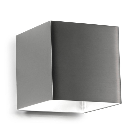 Neliömäinen LED-seinävalaisin Basic, nikkeli