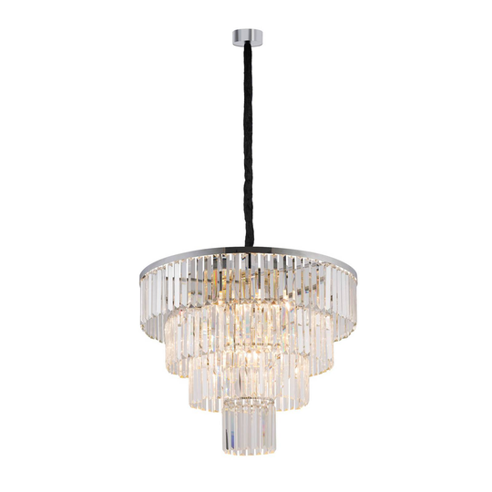 Cristal-riippuvalaisin läpinäkyvä/hopea, Ø 71 cm
