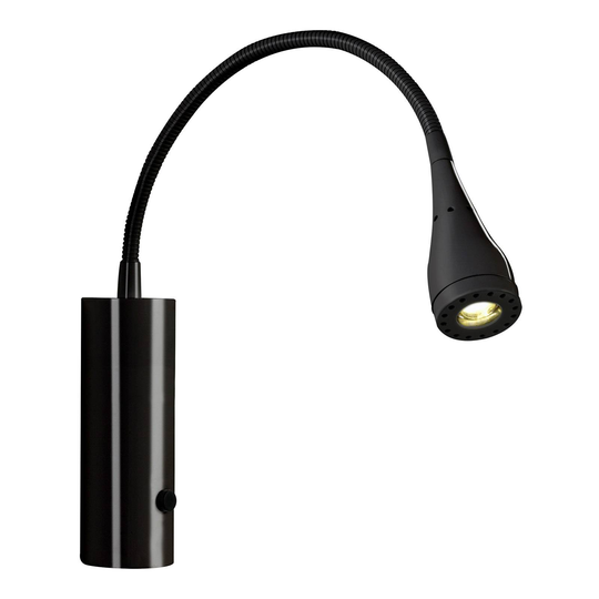 LED-seinävalo Mento joustovarrella, musta
