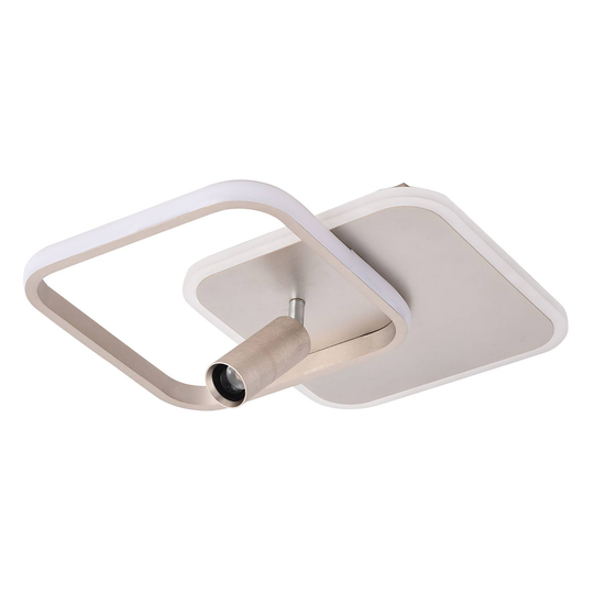 Lucande Tival-LED-kattovalo kulmikas, 34cm nikkeli