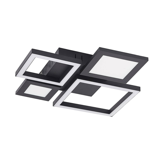 Lucande Narumi -lED-kattovalo CCT, 38 cm, musta