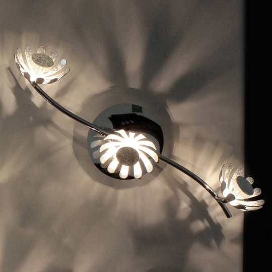 LED-seinävalaisin Bloom, 3-lamppuinen, hopea