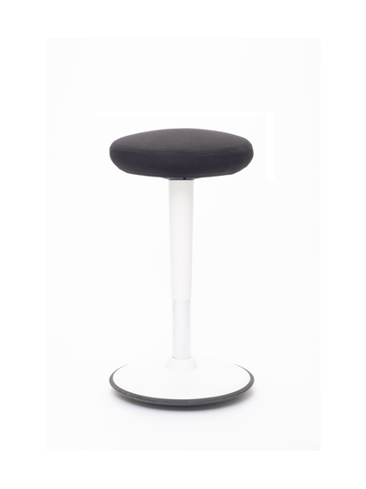 Stoo® round aktiivituoli - korkea 57 - 86 cm, valkoinen/musta