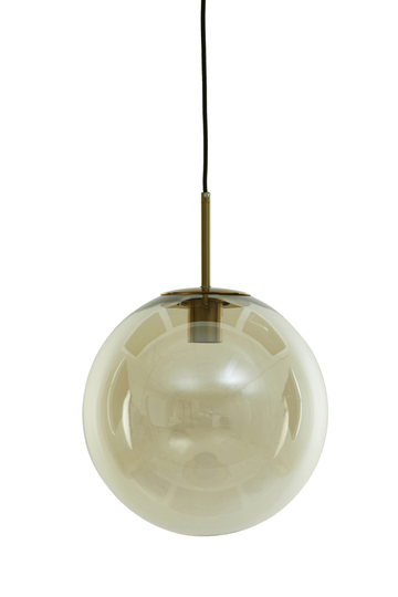 Hanging lamp Ø40 cm MEDINA antique bronze+glass amber (Kulta)