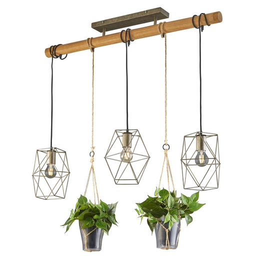 Riippuvalaisin Plant, 3-lamp., lasit koristeille