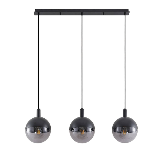 Lucande Dustian -riippuvalo, 3-lamp., 90 cm