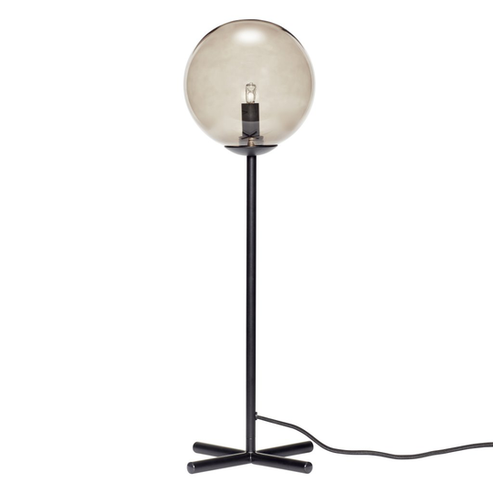 Table lamp w/bulb, metal, black/smoked (Musta)