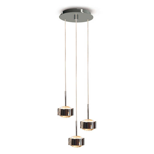 LED-riippuvalaisin Puk Maxx Drop Trio, kromi