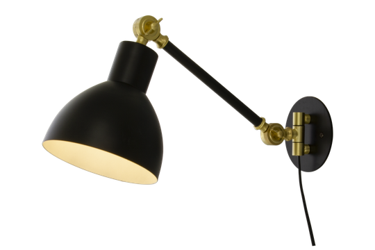 DUBLIN wall lamp, black / matte brass (Musta)