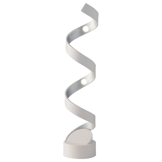 LED-pöytävalaisin Helix, 66 cm, valkoinen-hopea