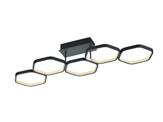 Vigo ceiling lamp 5-pc matt black