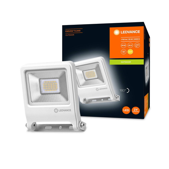 LEDVANCE Endura Flood LED-ulkovalo valkoinen 20 W
