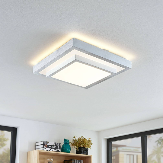 Lindby Mirco LED -kattovalaisin kulmikas, 37,5 cm
