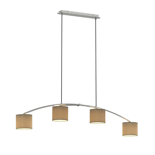 Lucande Juljana -riippuvalo, 4-lamp., kangas