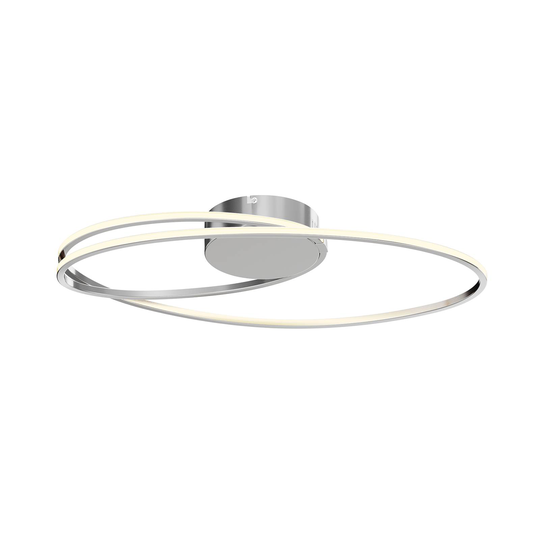 Lindby Xenias -LED-kattovalaisin, kromi 60 x 35 cm