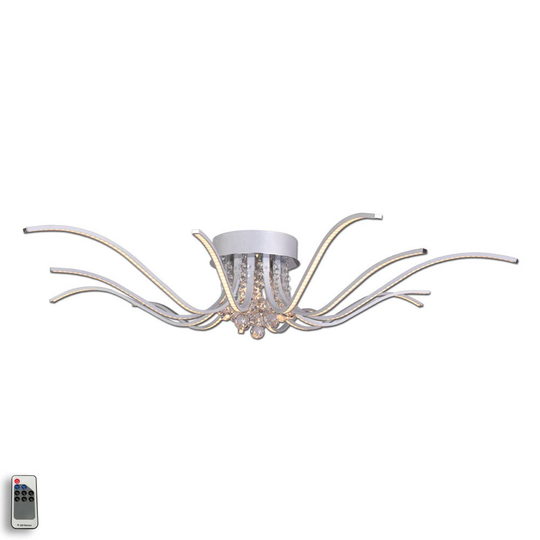 LED-kattovalaisin Lumenos, kristalli, alumiini