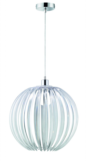 Zucca branch pendulum 40cm 1xE27 chrome (Kirkas / läpinäkyvä)