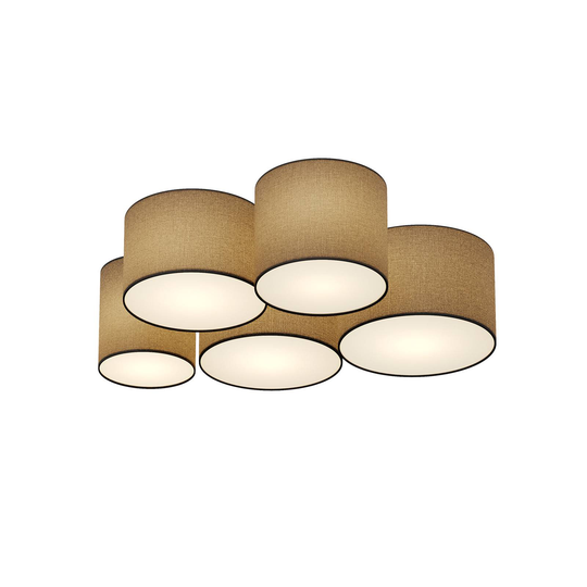 Lindby Laurenz -kattovalo, 5-lamp. 83 cm harmaa