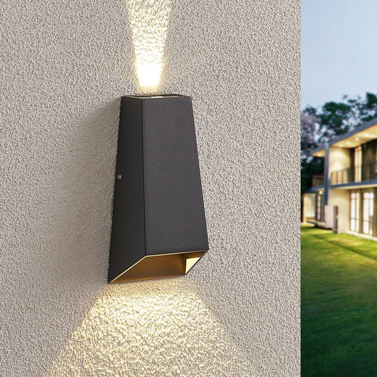 LED-ulkoseinävalaisin Dagur, tummanharmaa
