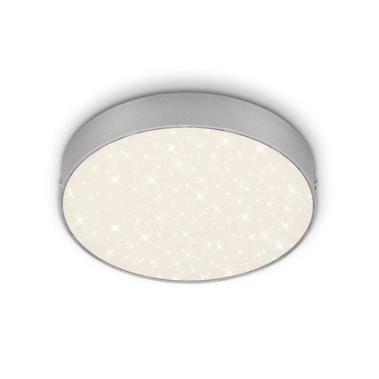 LED-kattovalaisin Flame Star, Ø 21,2 cm, hopea