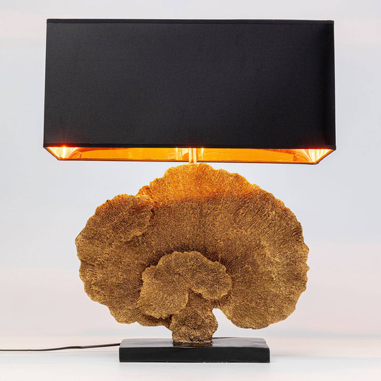 KARE Coral Gold -pöytävalaisin, tekstiilivarjostin