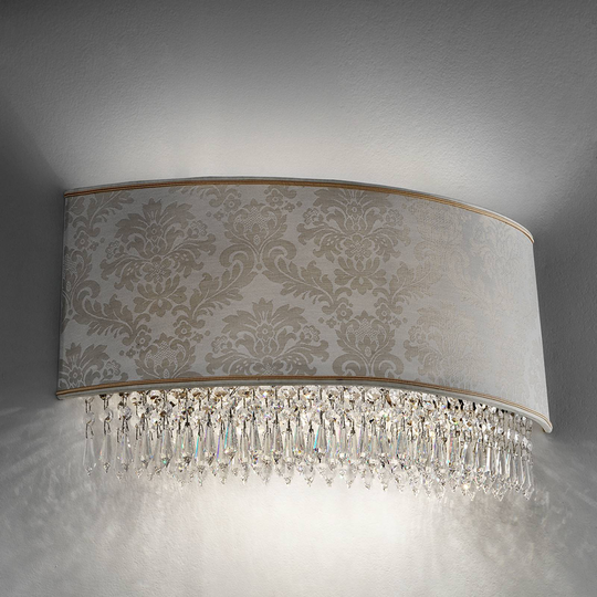 50 cm leveä seinävalo Glassé, damastivarjostin