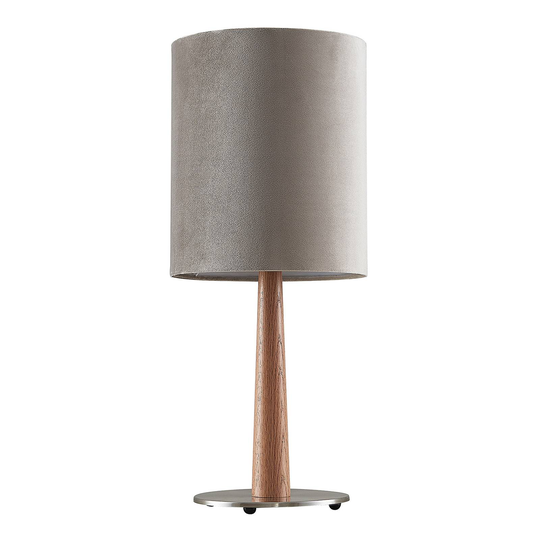 Lucande Heily -pöytälamppu, lieriö, 30 cm, harmaa